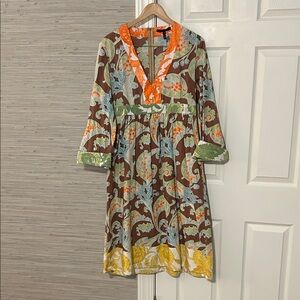 Floral Suzanne Simon V-Neck Dress Floral Dress